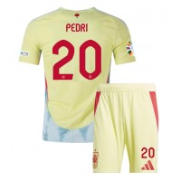 Španielsko Pedri Gonzalez #20 Vonkajší Detský futbalový dres ME 2024 Krátky Rukáv (+ trenírky)